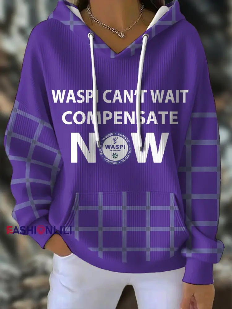 Women’s WASPI Bee Scotland Printed Hoodie Purple / S