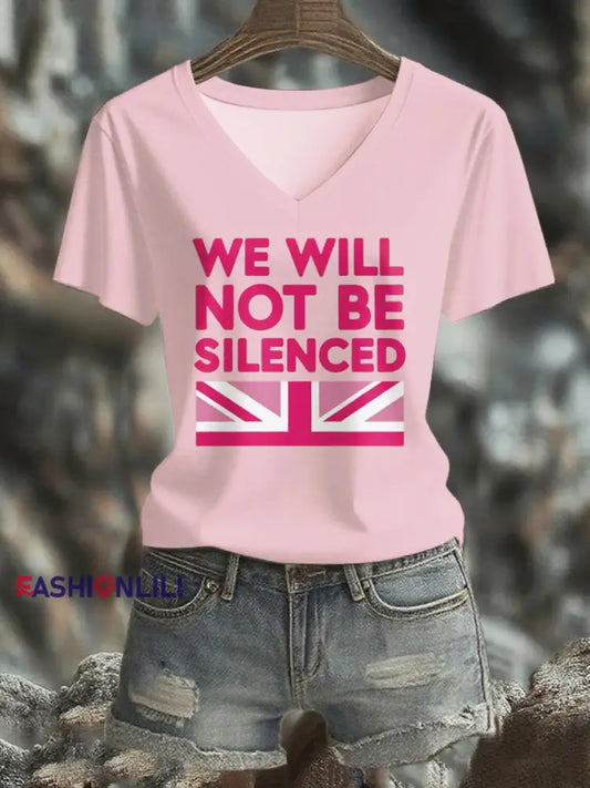 Women’s We Will Not Be Silenced short sleeved T shirt Pink / S