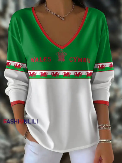 Women’s Welsh Rugby Lover Printed Tops Green / S