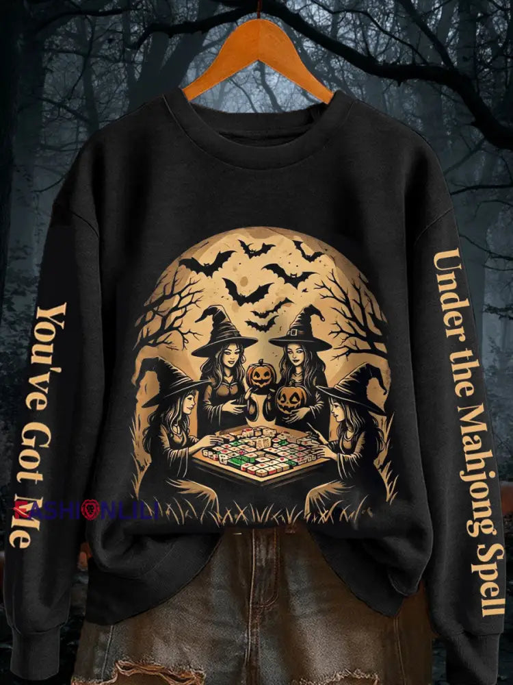 Women’s You’ve got me Under the mahjong spell sweatshirts Black / S